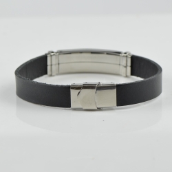 Leather Amber bracelet for men mix beads